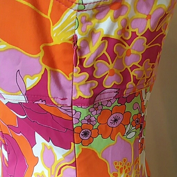 Moschino Jeans Donna floral retro look scoop neck shift dress size 8 - Picture 6 of 8